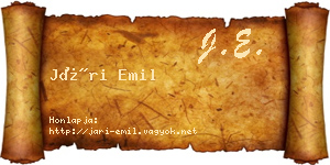 Jári Emil névjegykártya